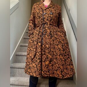 Effie's Heart Black and Orange patterned Autumn dress jacket